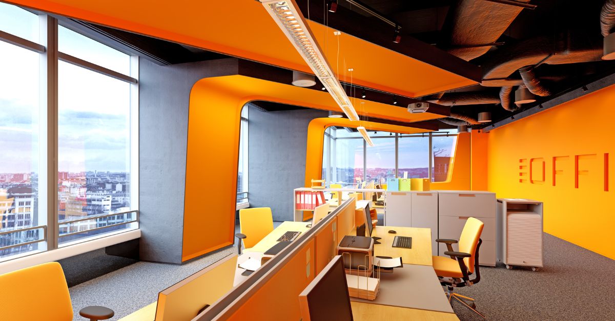 Bureaux modernes aux couleurs vives